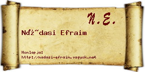 Nádasi Efraim névjegykártya